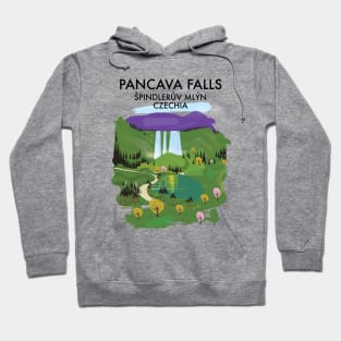 Pancava Falls Špindlerův Mlýn, Czechia travel poster. Hoodie